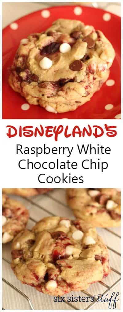 Disneyland's Raspberry White Chocolate Chip Cookies | Six Sisters' Stuff