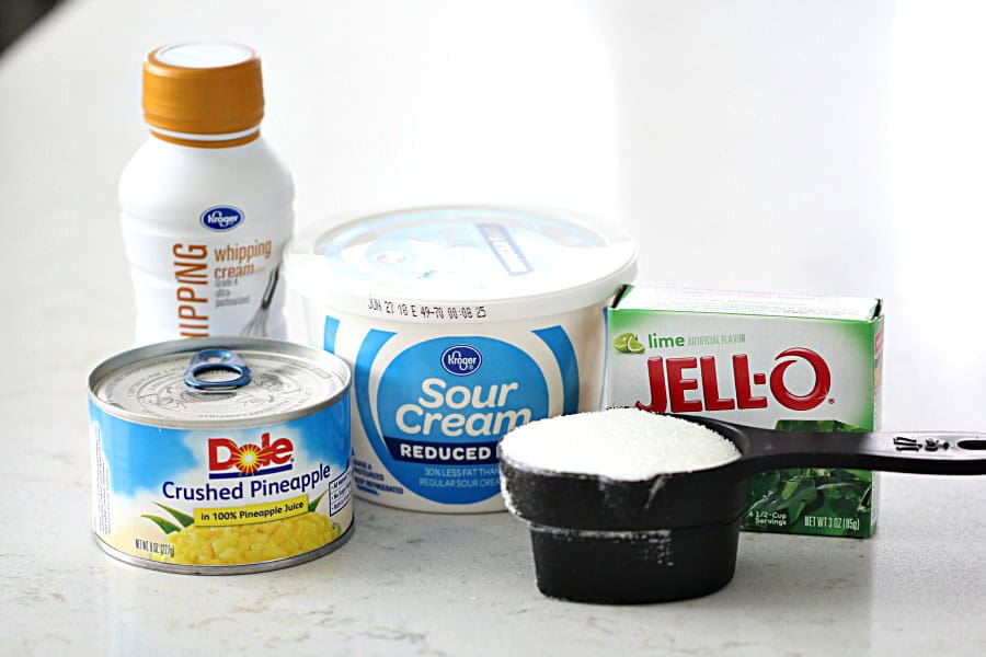 Ingredients for Frozen Creamy Lime Jello