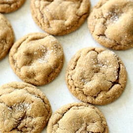 Soft and Chewy Ginger Cookies flat lay