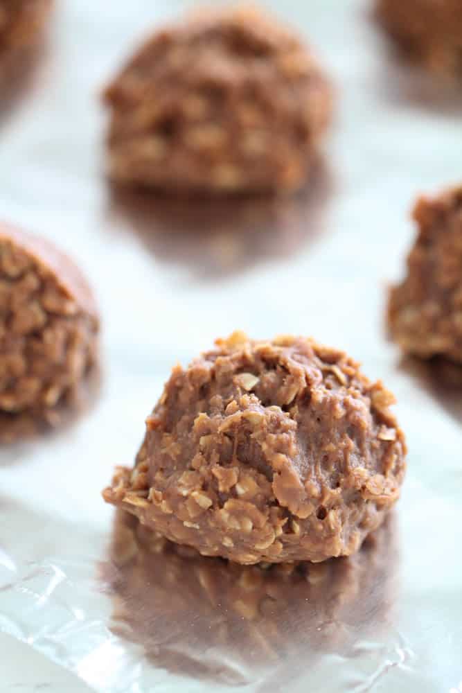 No-Bake Cookies on foil.