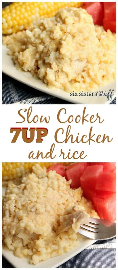 Slow Cooker 7Up Chicken and Rice | Six Sisters' Stuff