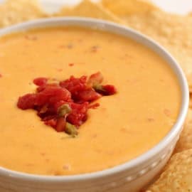 easy 2 ingredient cheesy queso dip