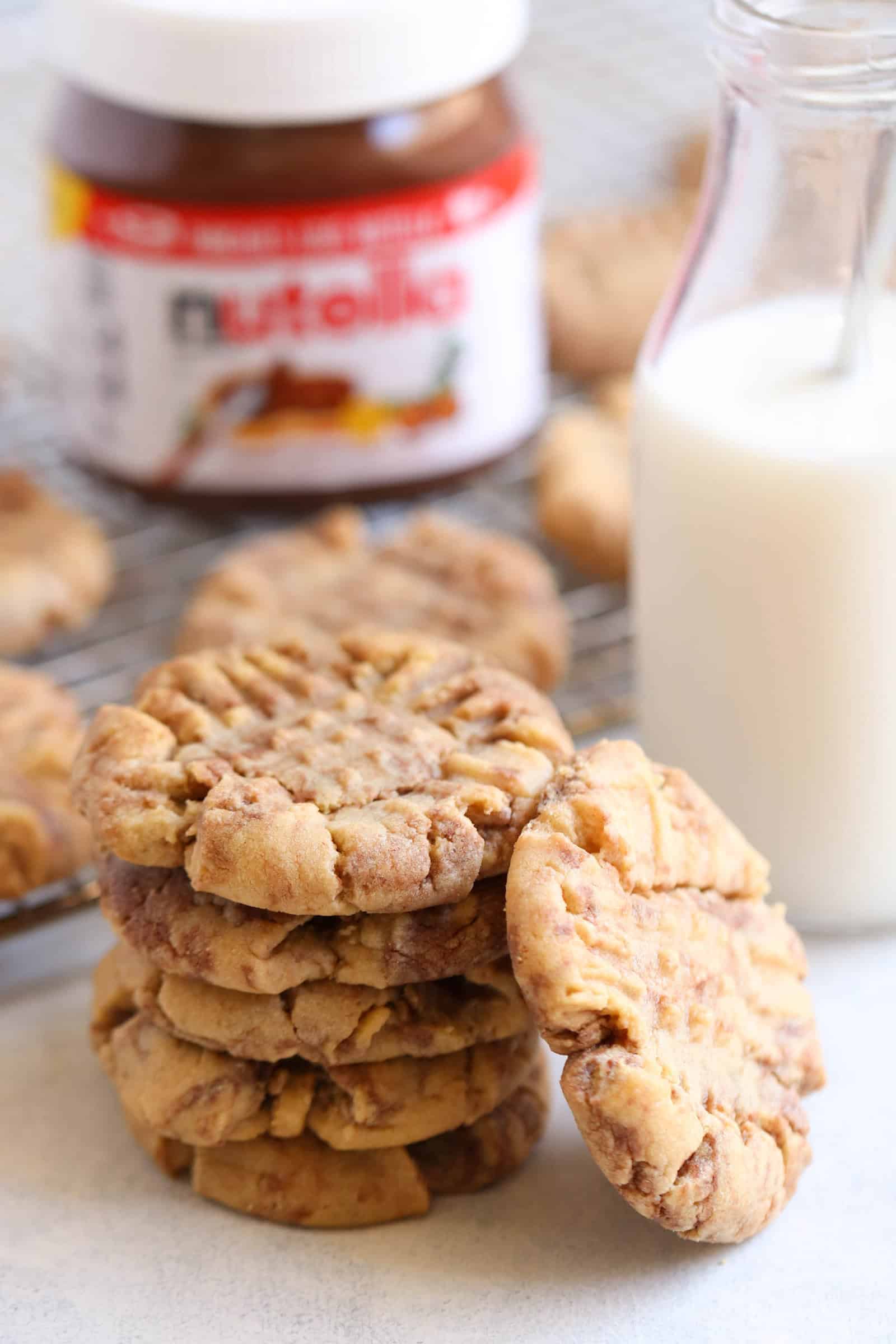 Easy Chewy Peanut Butter Nutella Cookies – Broken Oven Baking