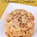 Stack of 4 Caramel Oatmeal Cookies.