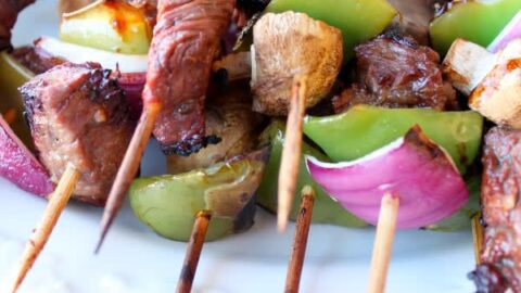 Marinated Barbecue Meat On Skewer Shish Stock Photo 1095659402