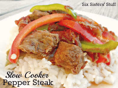 Slow Cooker Pepper Steak - Jo Cooks