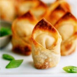 Baked Crab Rangoon on a serving platter