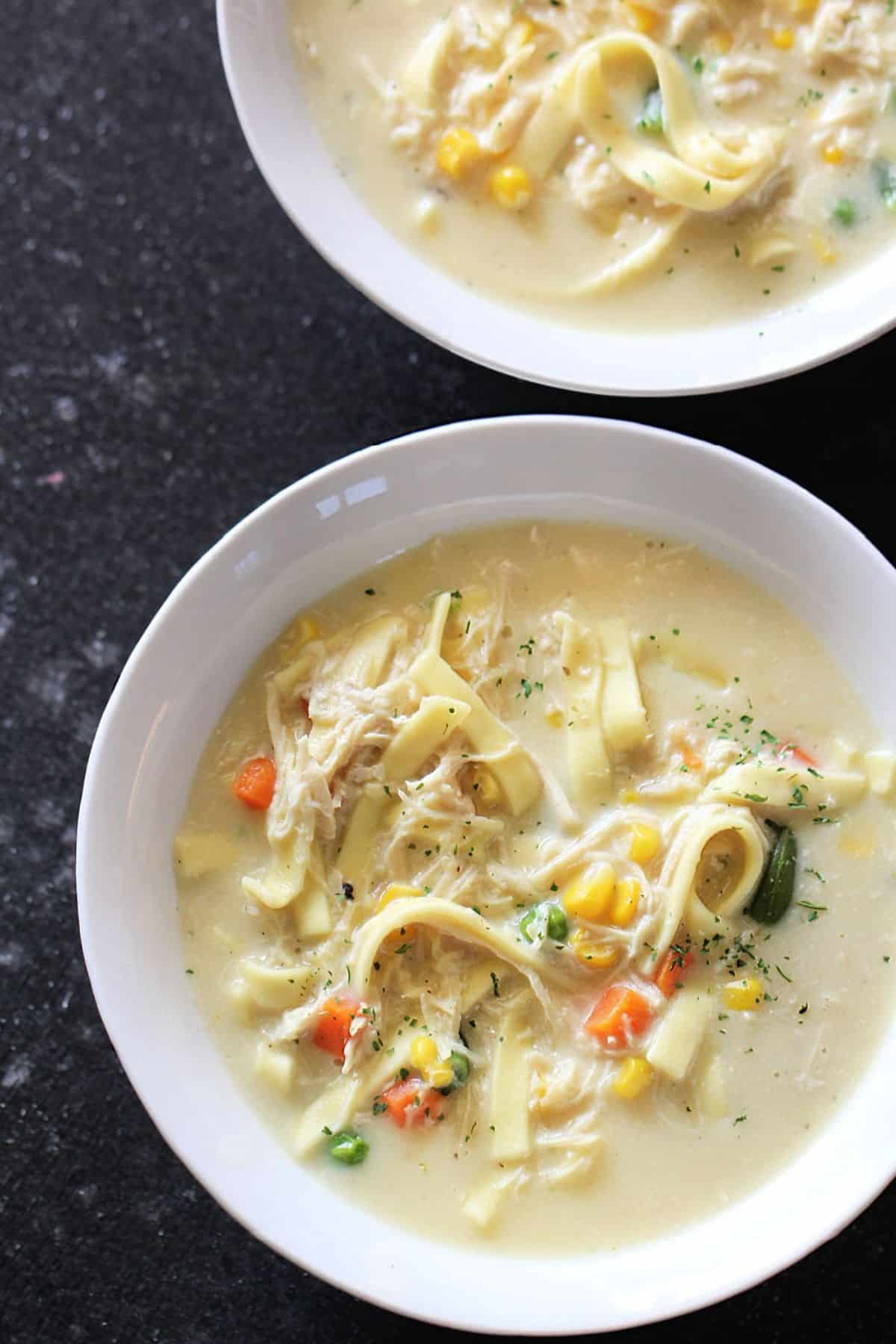 Creamy Crockpot Chicken Noodle Soup - Simple Joy