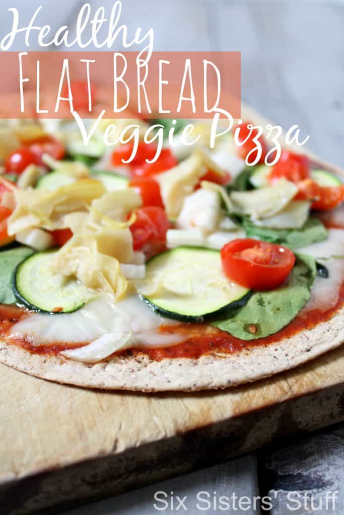 Healthy Flat Bread Veggie Pizza from Six Sisters' Stuff | Six Sisters ...