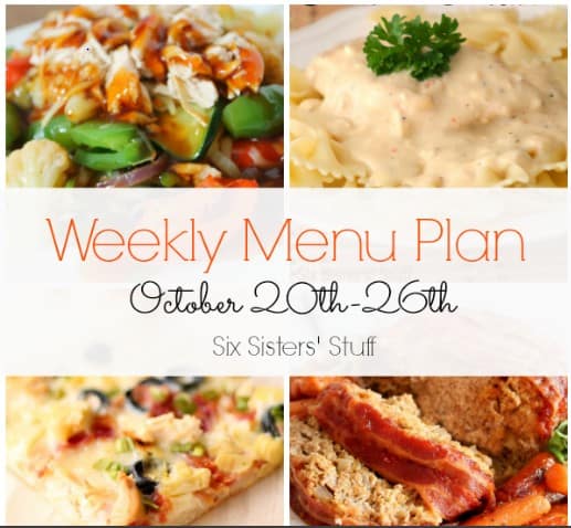 Weekly Menu Plan October 20th-26th