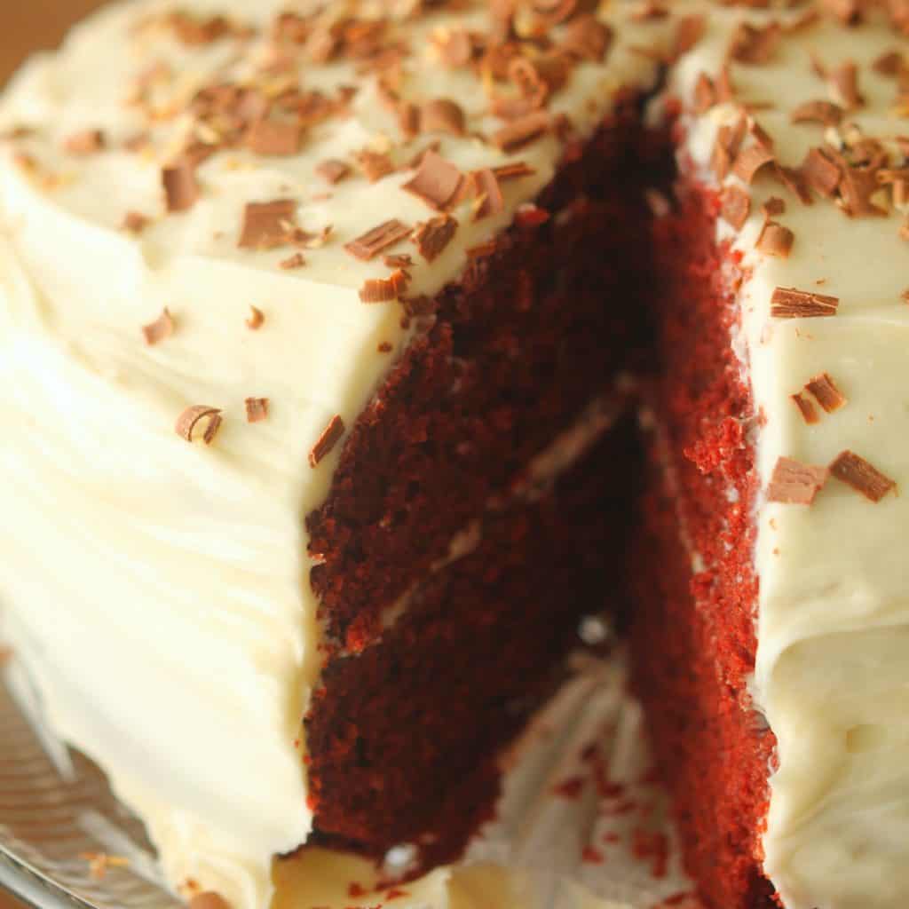 Red Velvet Cake with Cream Cheese Frosting | Six Sisters' Stuff