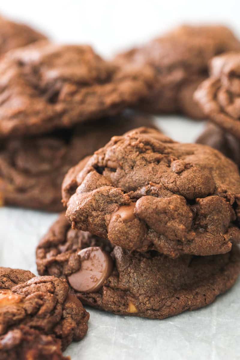 Chocolate Caramel Nutella Cookies