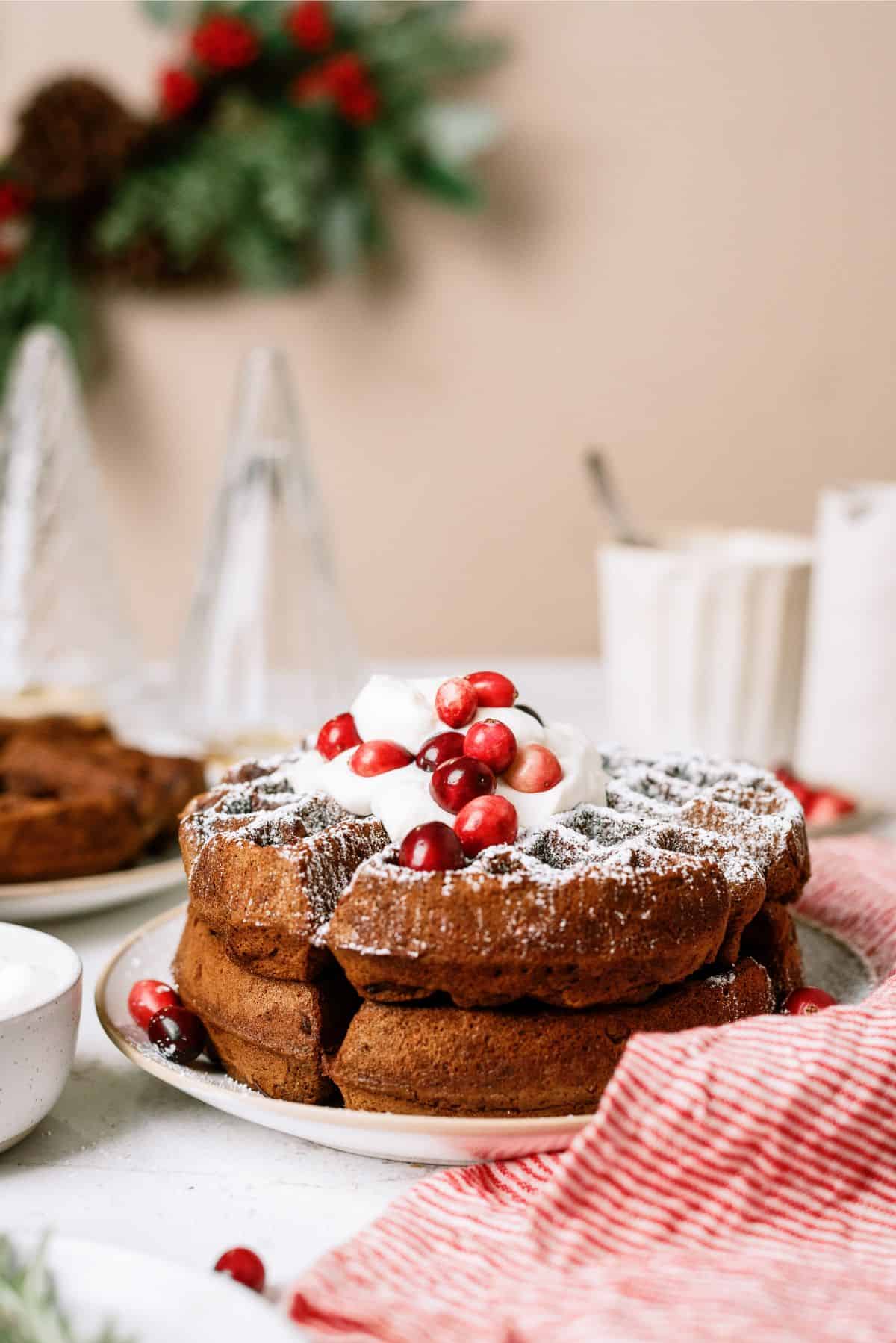 Classic Gingerbread Waffles Christmas Breakfast Recipe