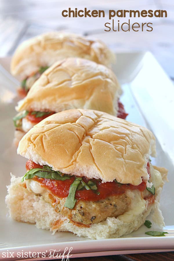 Chicken Parmesan Sliders Six Sisters Stuff   Chicken Parmesan Sliders On SixSistersStuff.com  