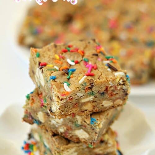 Confetti White chocolate Cookie Bars