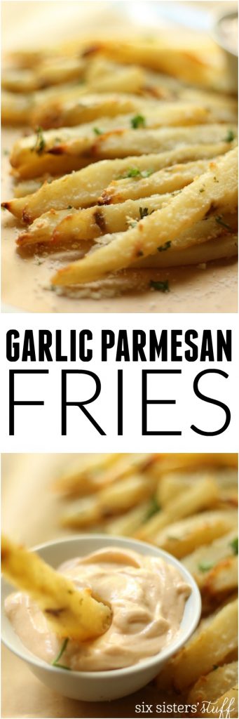 Garlic Parmesan Sweet Potato Fries with Spicy Aioli. - Half Baked