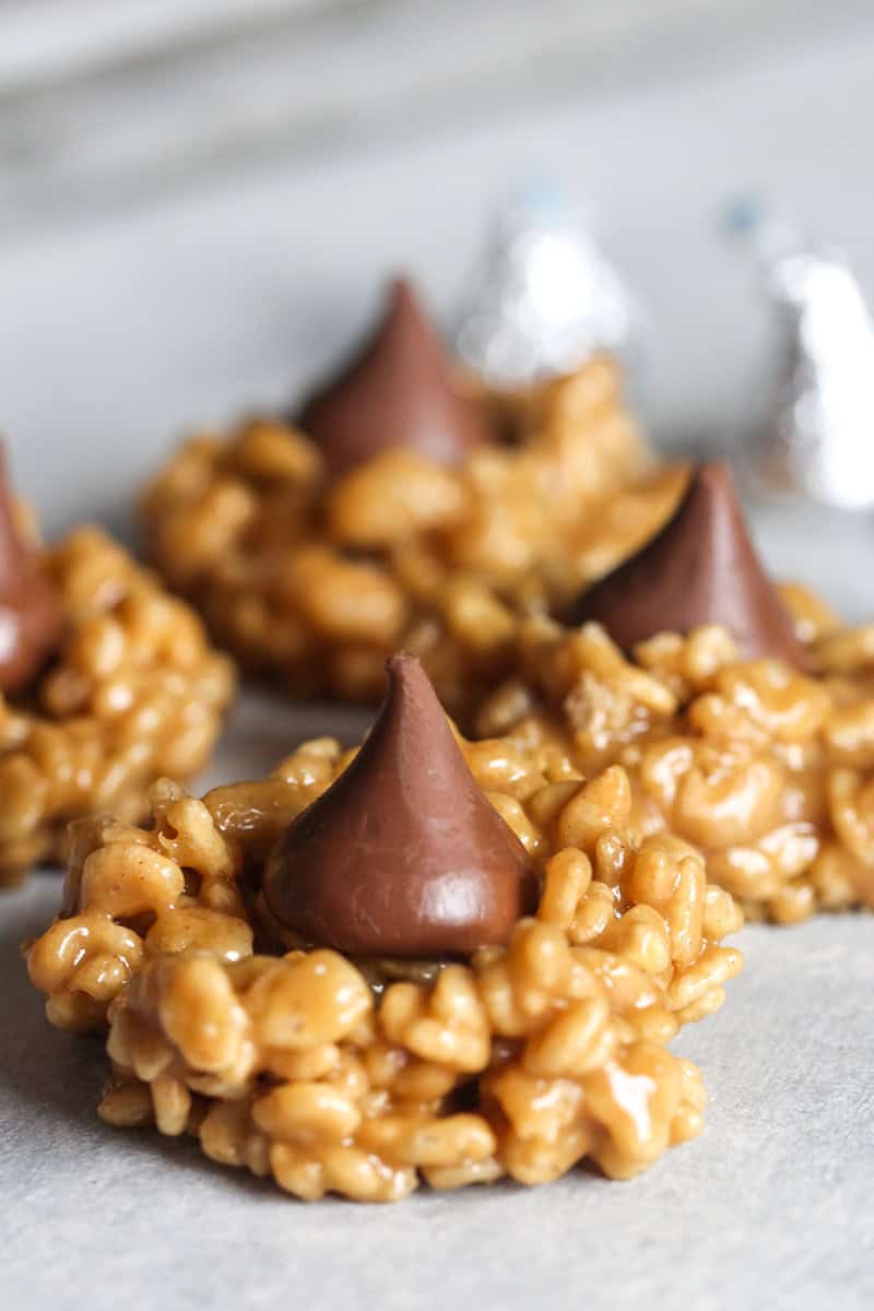 No Bake Peanut Butter Kiss Cookies