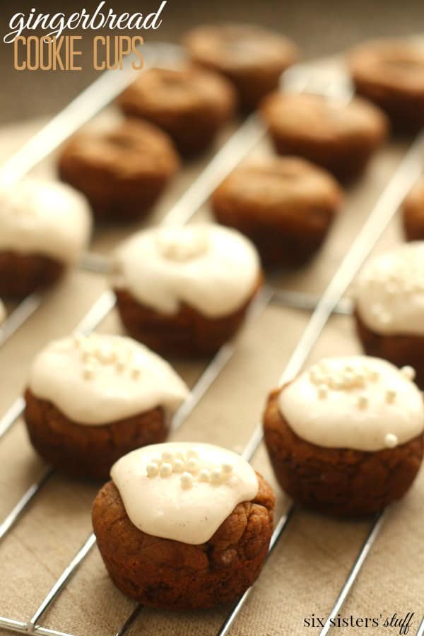 Fudge Filled Gingerbread Cookie Cups - Cookie Dough and Oven Mitt
