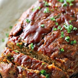 glazed ground turkey meatloaf sliced