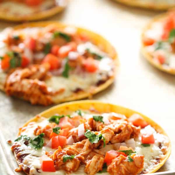 skinny bbq chicken tostadas