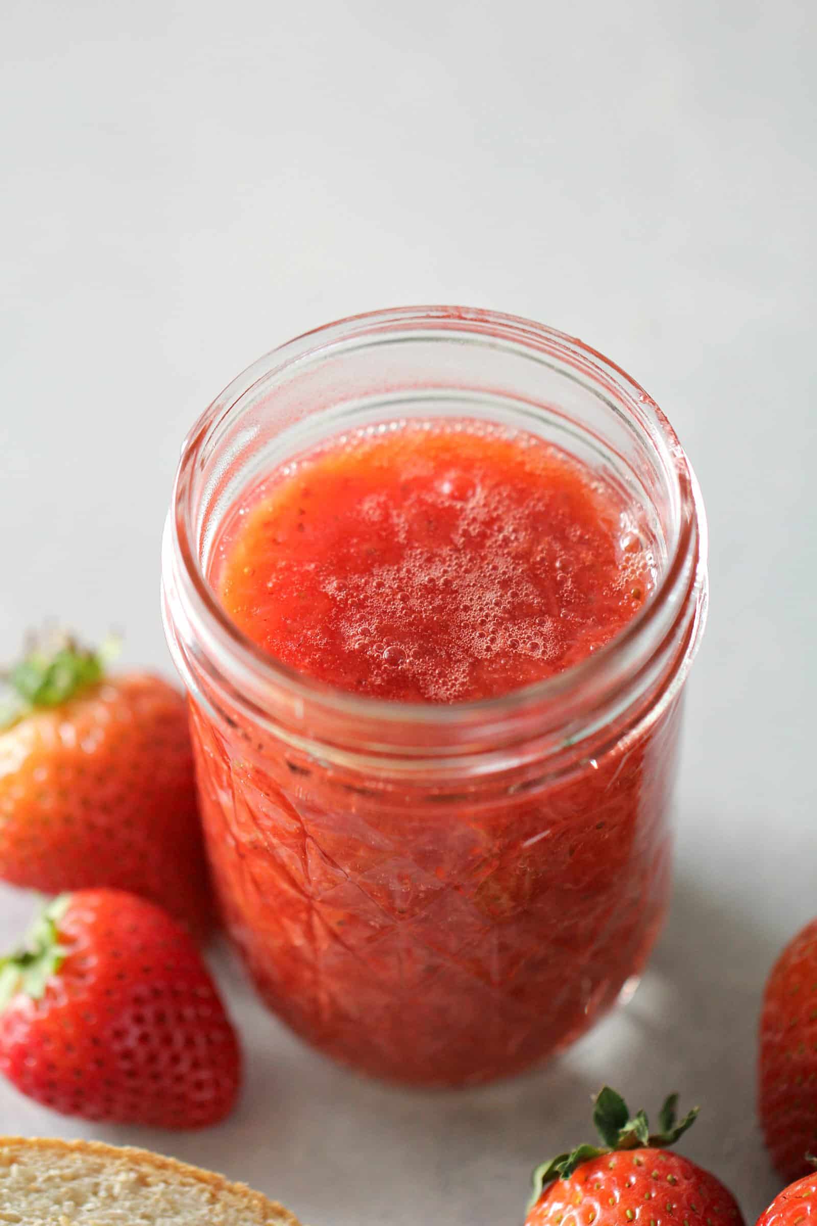 Small jar of Instant Pot Strawberry Jam