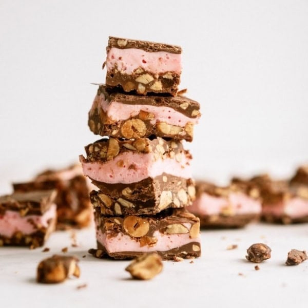 Cherry Chocolate Nut Bar pieces stacked