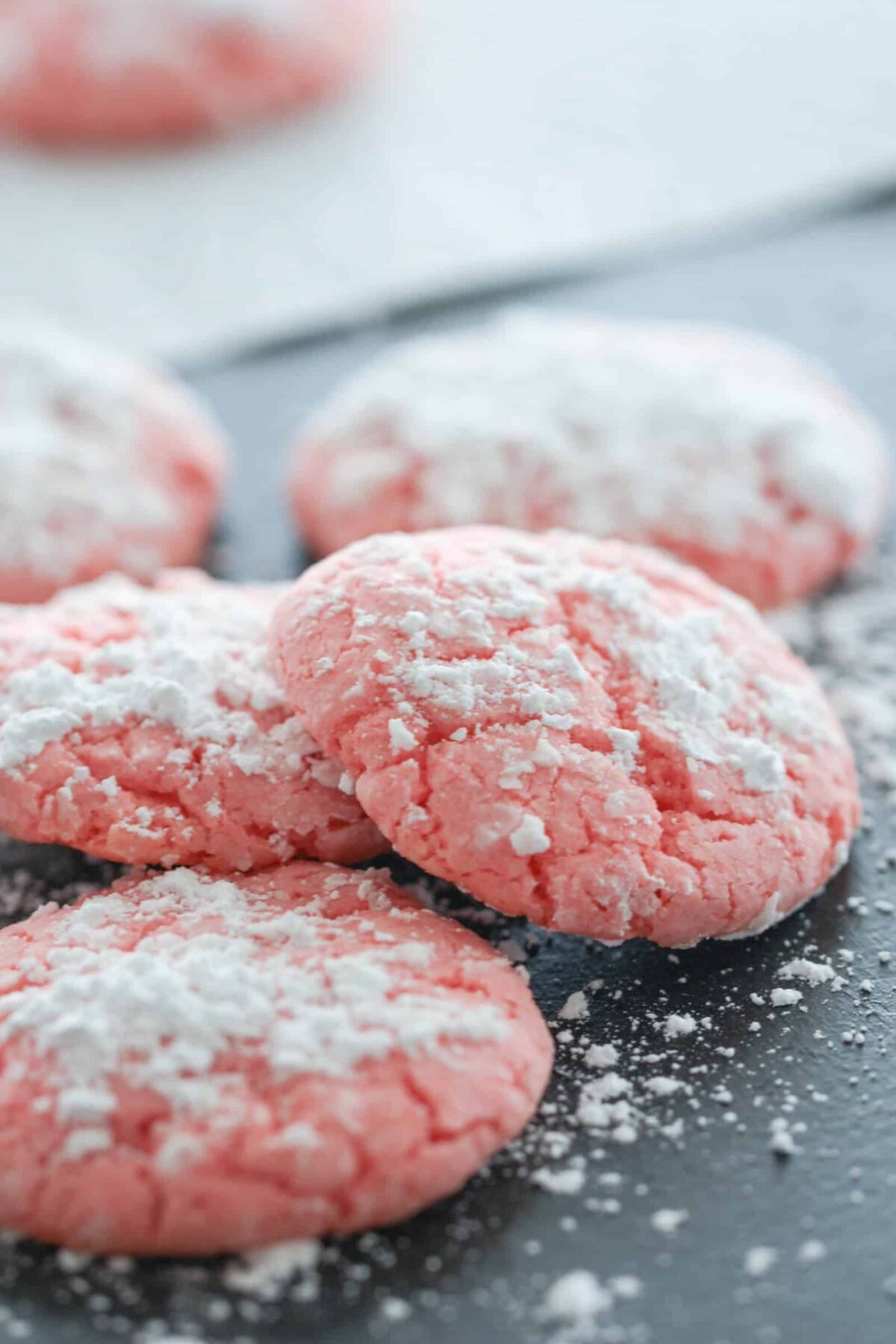 Strawberry Crinkle Cookies