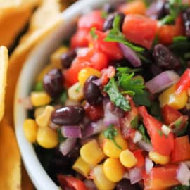 easy black bean and corn salsa