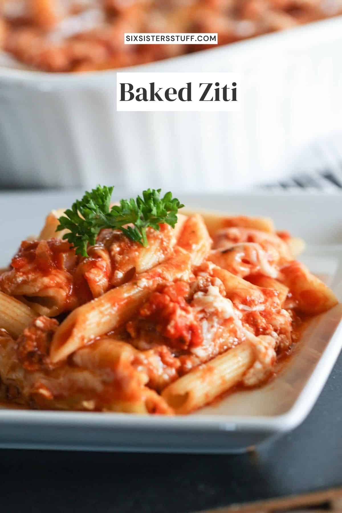 Baked Ziti (Freezer Meal) Recipe- Six Sisters' Stuff