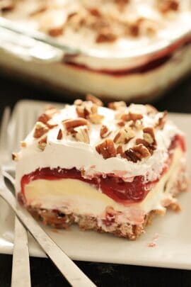 layered cherry cheesecake