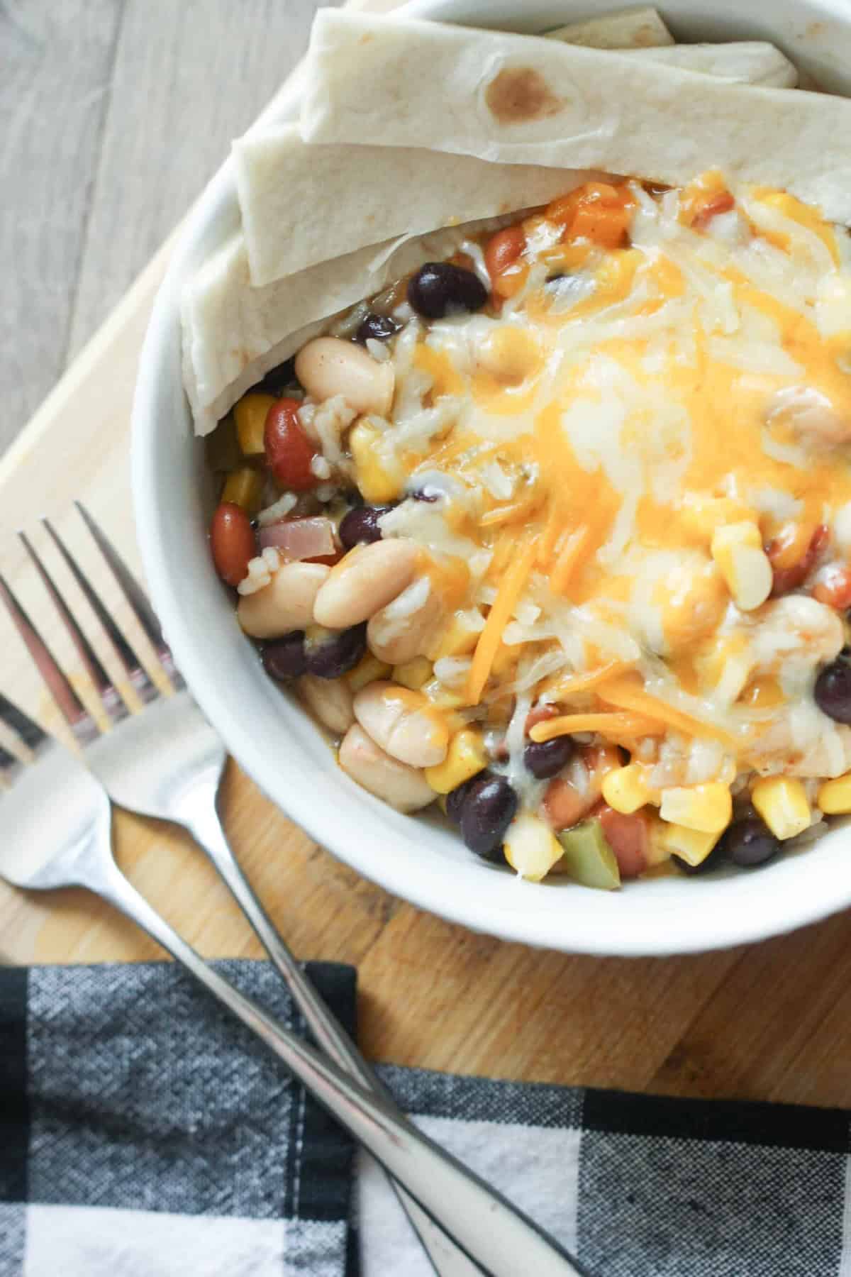 Three Bean Enchilada Casserole