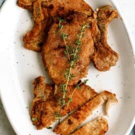 Perfect Fried Pork Chop on a plate