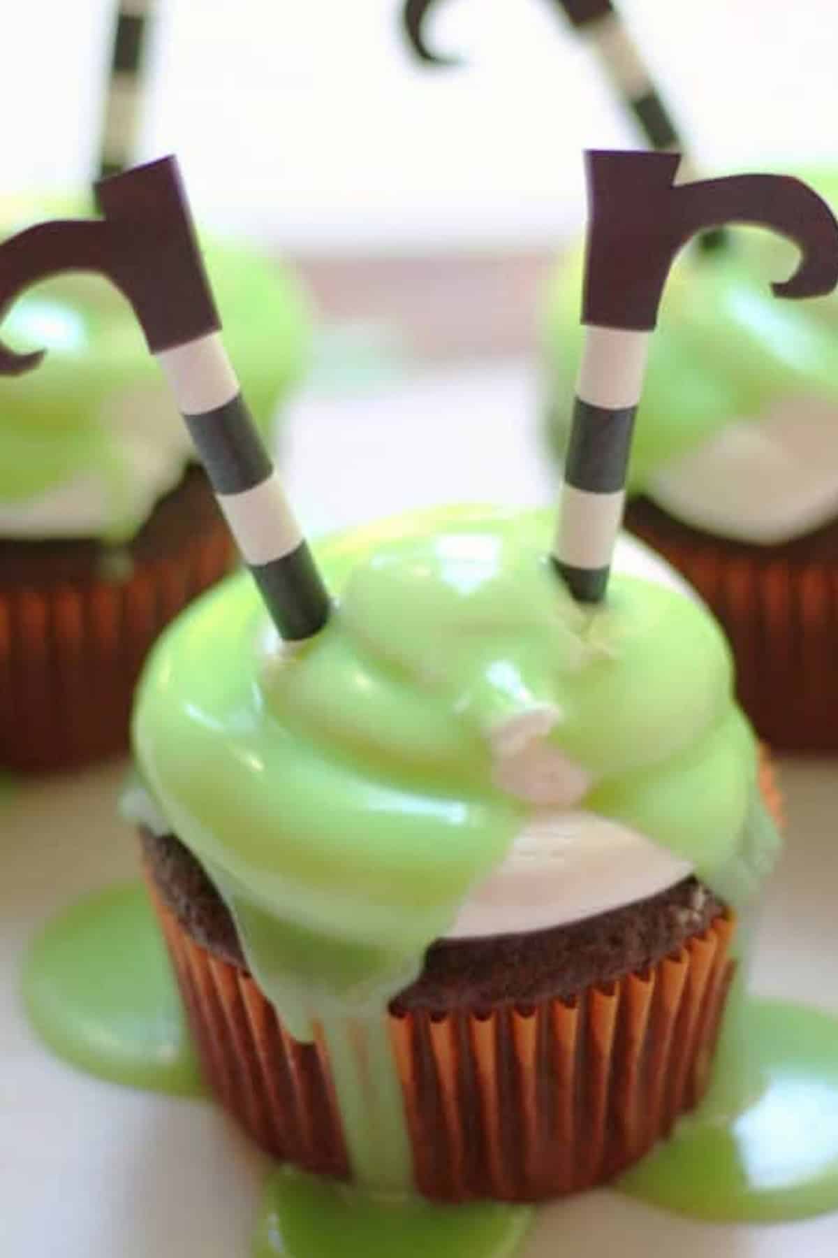 Melted Witch Cupcakes