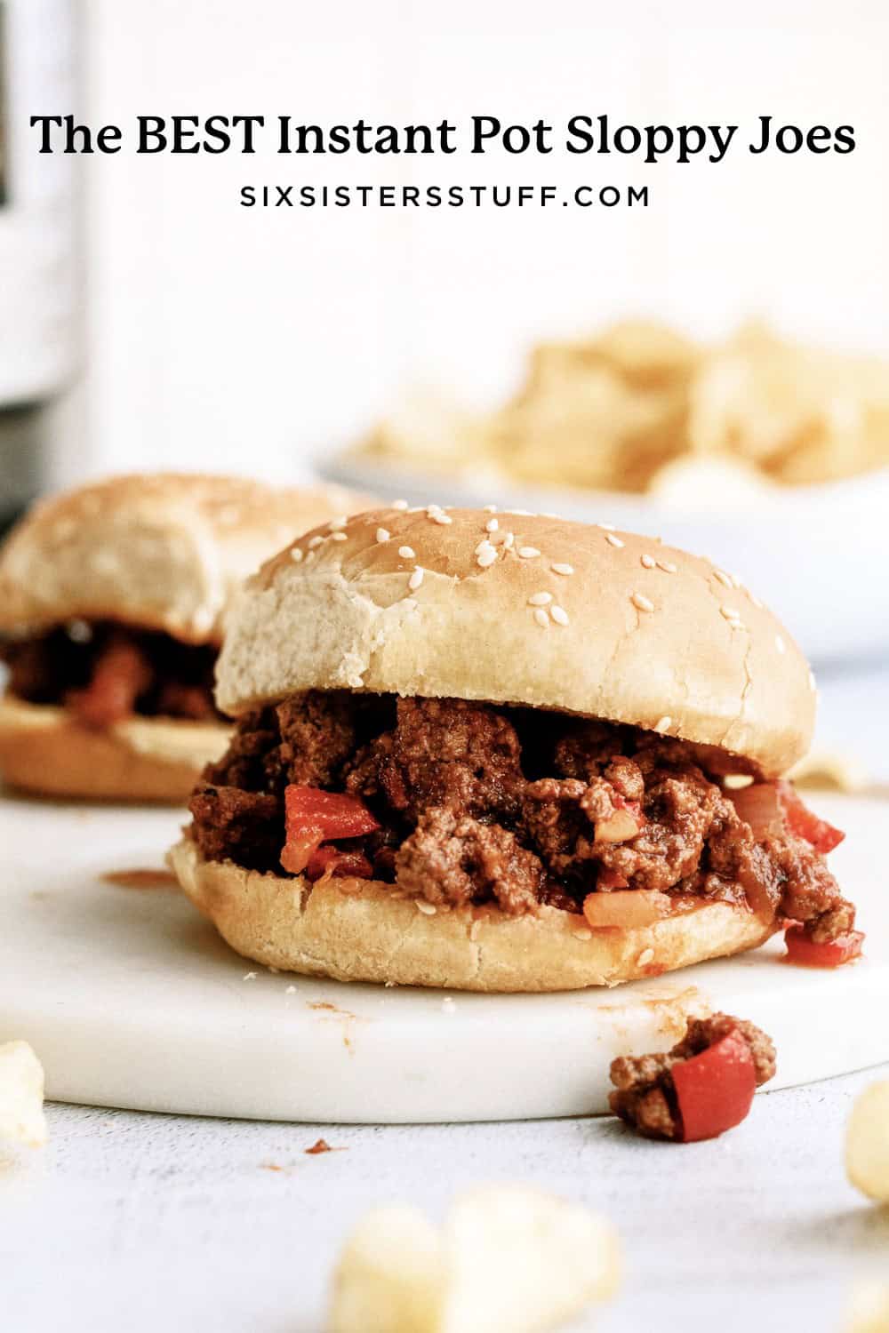sloppy joes made in an instant pot on a platter