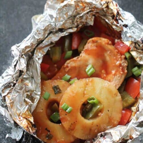 Pineapple BBQ Chicken Foil Pack Dinners