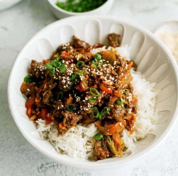 Instant Pot Ground Turkey Teriyaki Rice Bowls Recipe