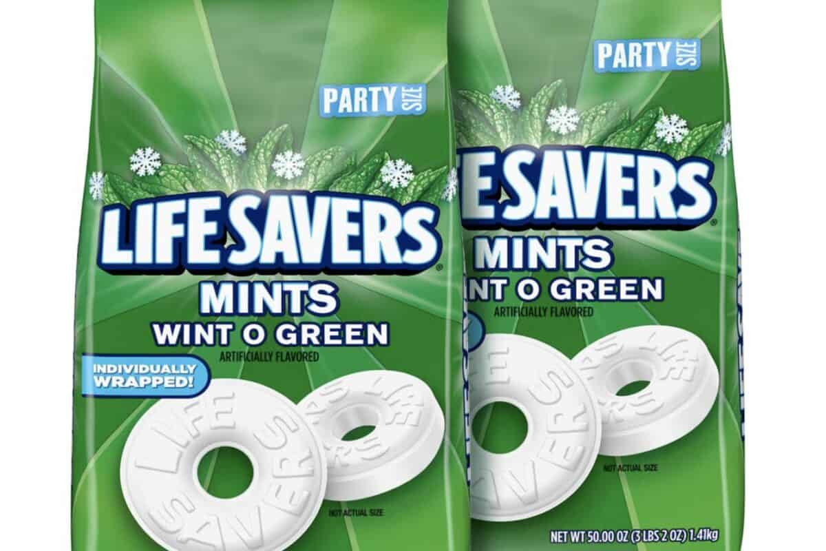 two packages of lifesavers mint in wint o green