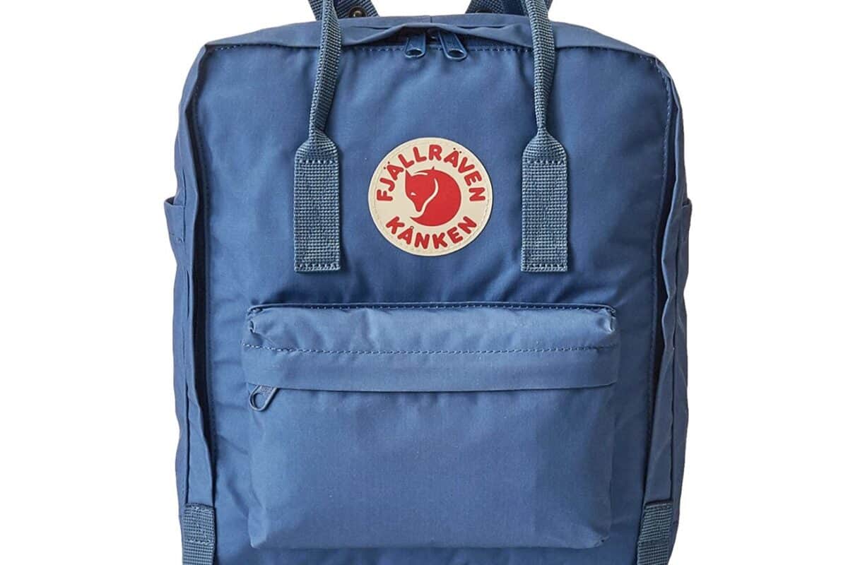 Blue Fjallraven Kanken backpack