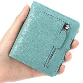 Blue teal leather wallet