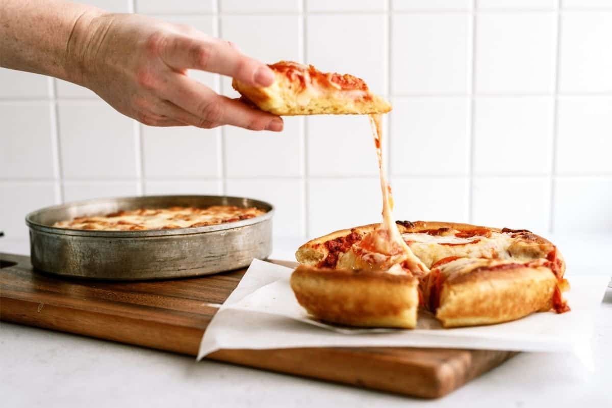 Homemade Pan Pizza Crust Recipe (and Friday Pizza Tradition)
