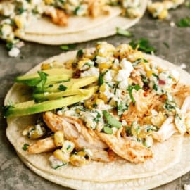 mexican street corn chicken tacos