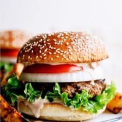 Best Hamburger Recipe With Famous Secret Sauce on a plate