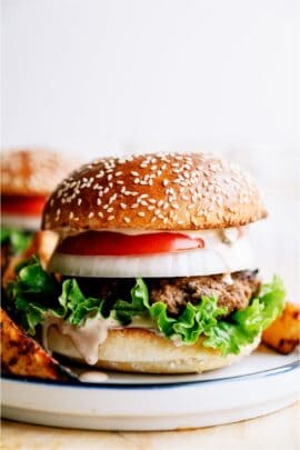 Best Hamburger Recipe With Famous Secret Sauce on a plate