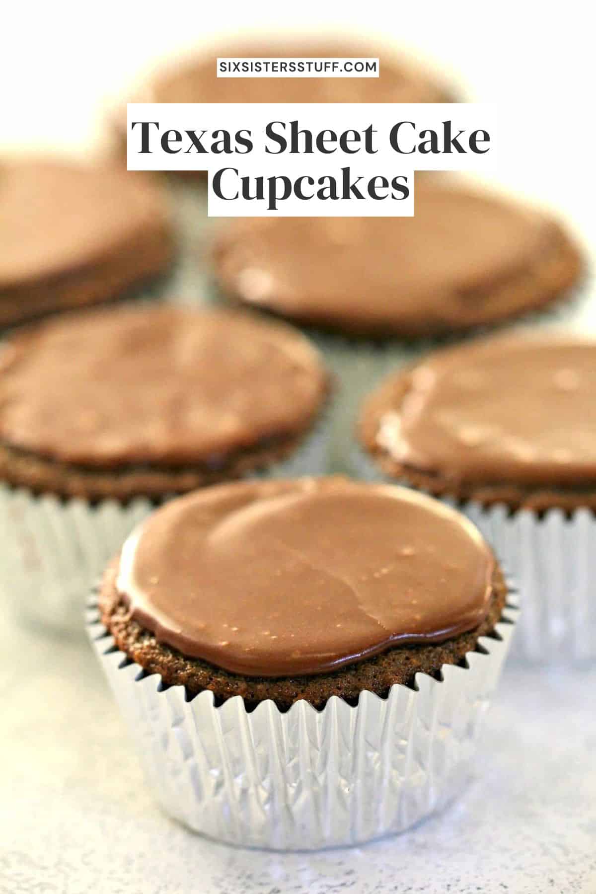 Texas Sheet Cake Cupcakes Recipe - Six Sisters' Stuff