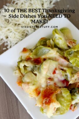 A plate of Brussels sprouts with melted cheese on top