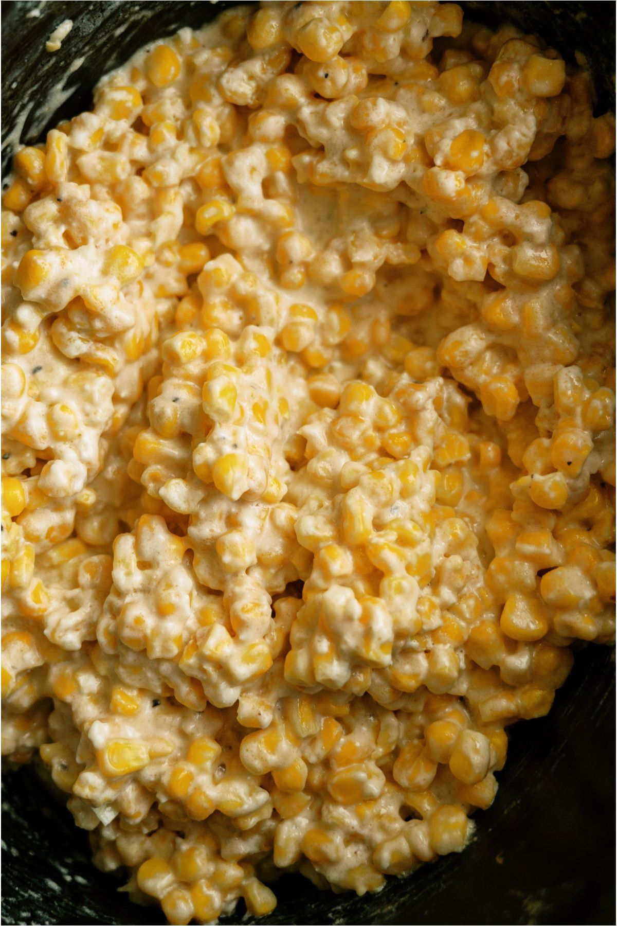 Slow Cooker Creamed Corn in the slow cooker.