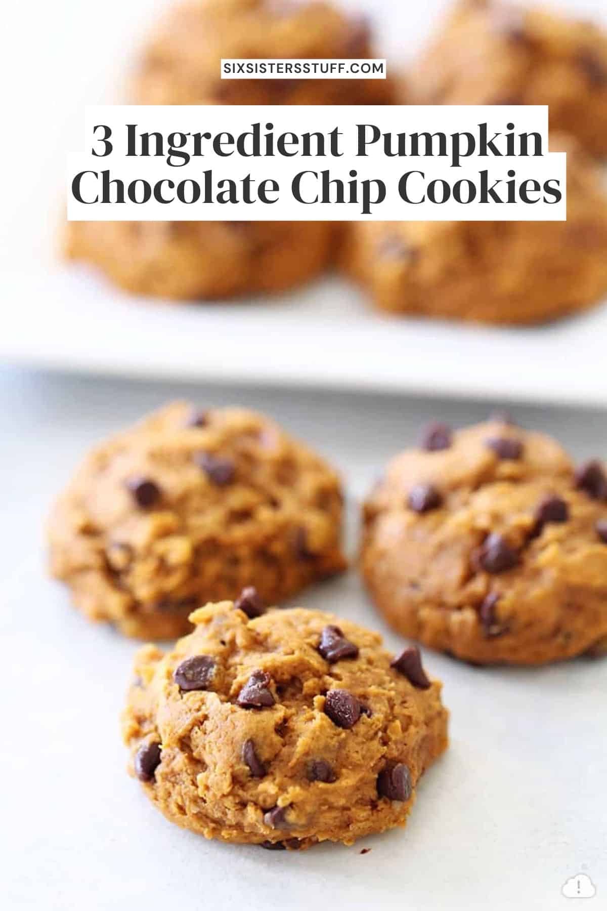 3 Ingredient Pumpkin Chocolate Chip Cookies - Six Sisters' Stuff