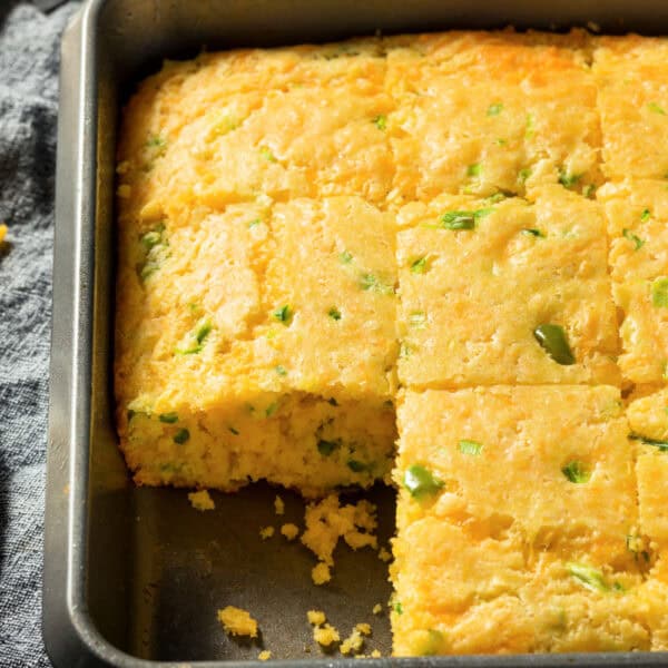 southwest cornbread in a pan