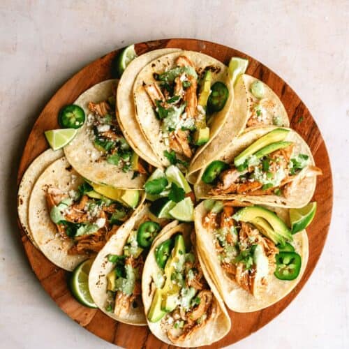 slow cooker chicken tinga tacos