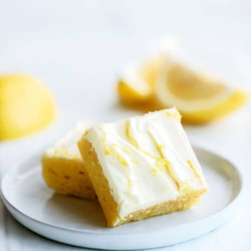 lemon brownies with lemon frosting